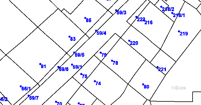 Parcela st. 79 v KÚ Kunštát na Moravě, Katastrální mapa