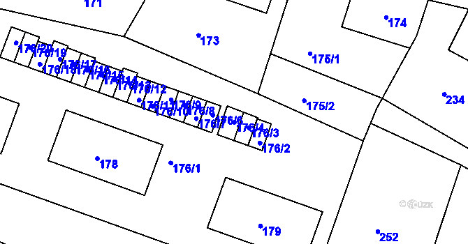 Parcela st. 176/4 v KÚ Kunštát na Moravě, Katastrální mapa