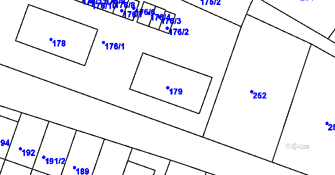 Parcela st. 179 v KÚ Kunštát na Moravě, Katastrální mapa