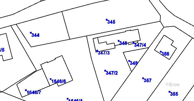 Parcela st. 347/3 v KÚ Kunštát na Moravě, Katastrální mapa