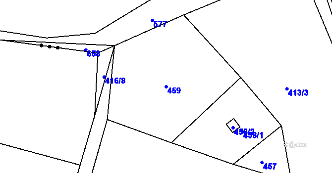 Parcela st. 459 v KÚ Kunštát na Moravě, Katastrální mapa