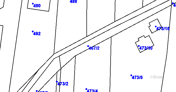 Parcela st. 467/2 v KÚ Kunštát na Moravě, Katastrální mapa