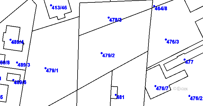 Parcela st. 479/2 v KÚ Kunštát na Moravě, Katastrální mapa