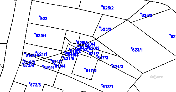 Parcela st. 620/2 v KÚ Kunštát na Moravě, Katastrální mapa