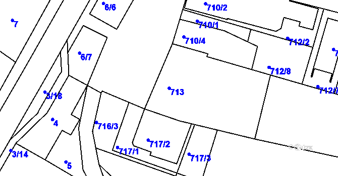 Parcela st. 713 v KÚ Kunštát na Moravě, Katastrální mapa