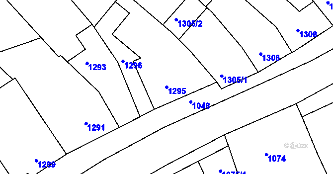 Parcela st. 1295 v KÚ Kunštát na Moravě, Katastrální mapa