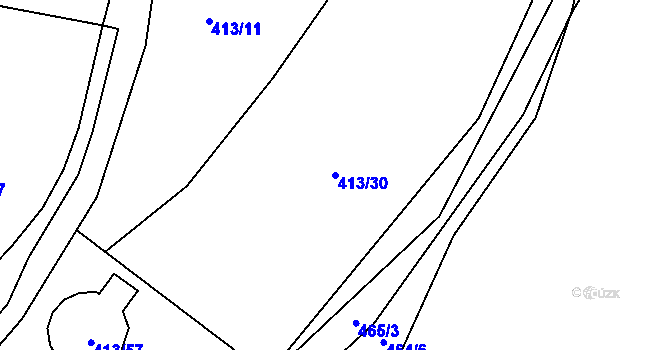 Parcela st. 413/30 v KÚ Kunštát na Moravě, Katastrální mapa