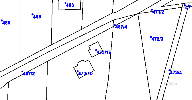 Parcela st. 473/16 v KÚ Kunštát na Moravě, Katastrální mapa