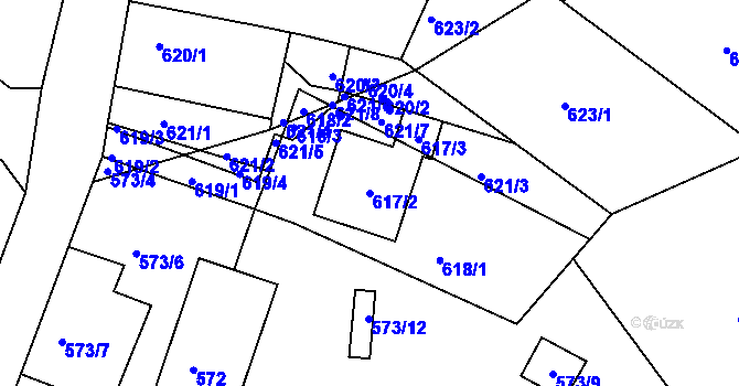 Parcela st. 617/2 v KÚ Kunštát na Moravě, Katastrální mapa