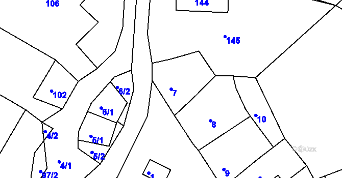 Parcela st. 7 v KÚ Sychotín, Katastrální mapa