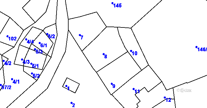 Parcela st. 8 v KÚ Sychotín, Katastrální mapa