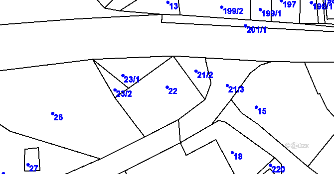 Parcela st. 22 v KÚ Sychotín, Katastrální mapa