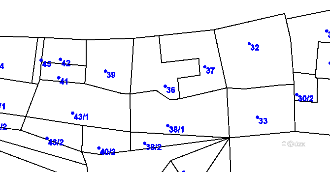 Parcela st. 36 v KÚ Sychotín, Katastrální mapa