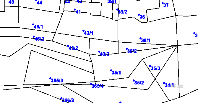 Parcela st. 40/2 v KÚ Sychotín, Katastrální mapa