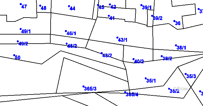 Parcela st. 43/2 v KÚ Sychotín, Katastrální mapa