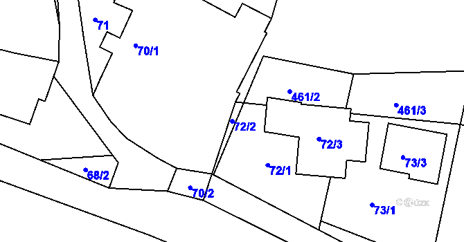Parcela st. 72/2 v KÚ Sychotín, Katastrální mapa
