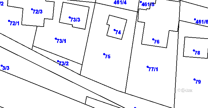 Parcela st. 75 v KÚ Sychotín, Katastrální mapa