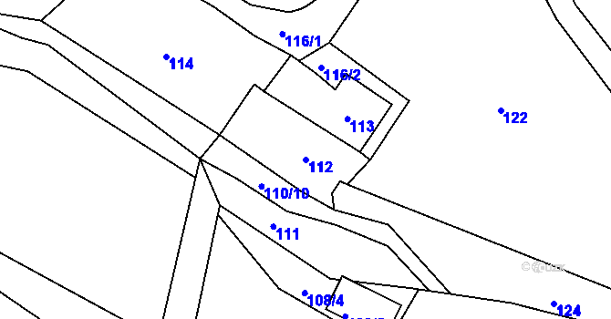 Parcela st. 112 v KÚ Sychotín, Katastrální mapa