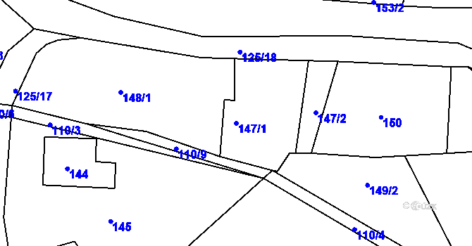 Parcela st. 147/1 v KÚ Sychotín, Katastrální mapa