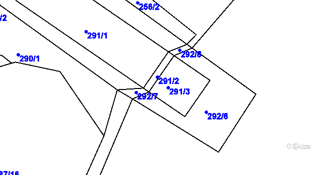 Parcela st. 291/3 v KÚ Sychotín, Katastrální mapa