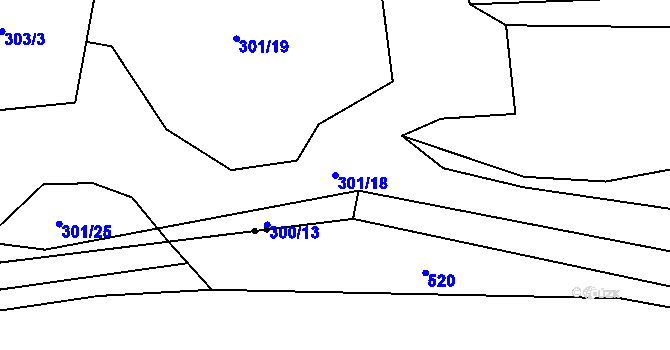 Parcela st. 301/18 v KÚ Sychotín, Katastrální mapa