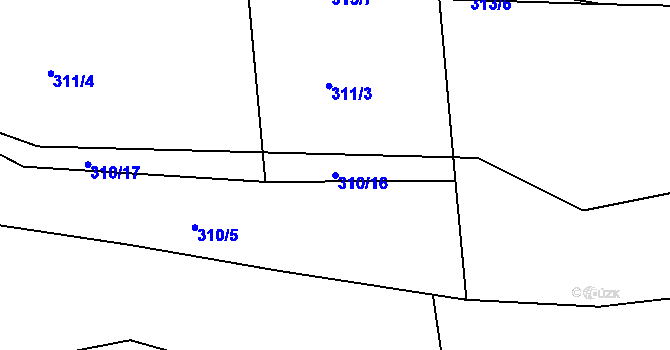 Parcela st. 310/16 v KÚ Sychotín, Katastrální mapa