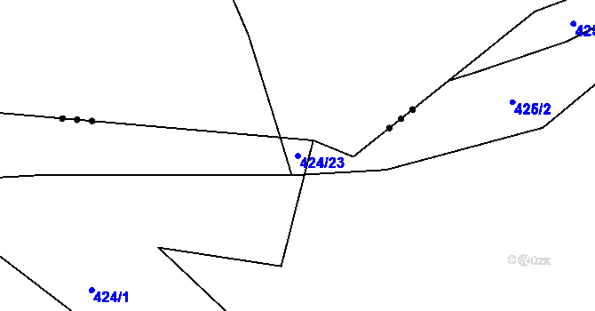 Parcela st. 424/23 v KÚ Sychotín, Katastrální mapa