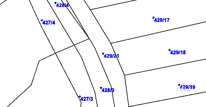 Parcela st. 429/21 v KÚ Sychotín, Katastrální mapa