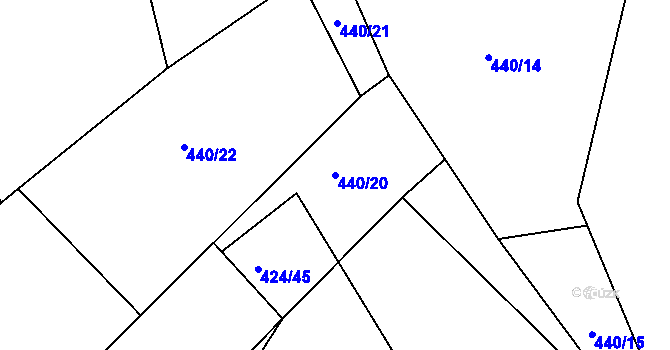 Parcela st. 440/20 v KÚ Sychotín, Katastrální mapa