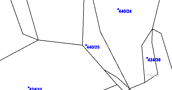Parcela st. 440/25 v KÚ Sychotín, Katastrální mapa