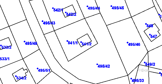 Parcela st. 541/2 v KÚ Sychotín, Katastrální mapa