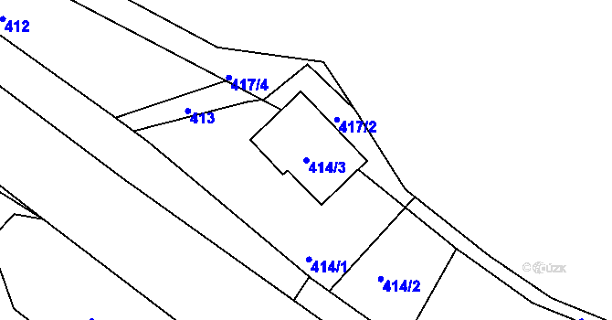 Parcela st. 414/3 v KÚ Sychotín, Katastrální mapa