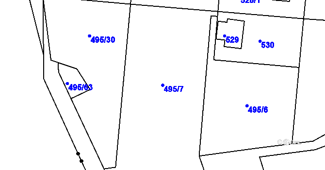 Parcela st. 495/7 v KÚ Sychotín, Katastrální mapa