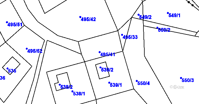 Parcela st. 495/41 v KÚ Sychotín, Katastrální mapa