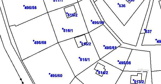 Parcela st. 515/2 v KÚ Sychotín, Katastrální mapa