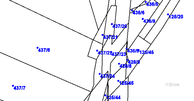 Parcela st. 437/22 v KÚ Sychotín, Katastrální mapa
