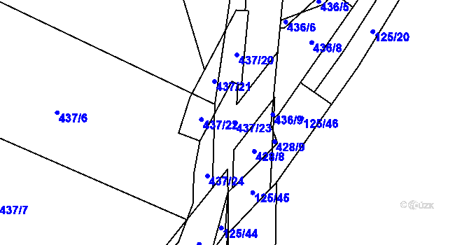 Parcela st. 437/23 v KÚ Sychotín, Katastrální mapa