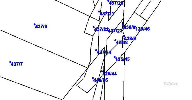 Parcela st. 437/24 v KÚ Sychotín, Katastrální mapa