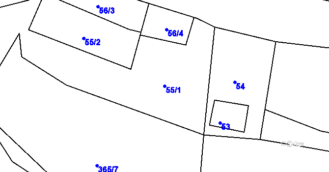 Parcela st. 55/1 v KÚ Sychotín, Katastrální mapa