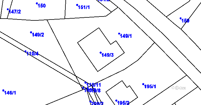 Parcela st. 149/3 v KÚ Sychotín, Katastrální mapa