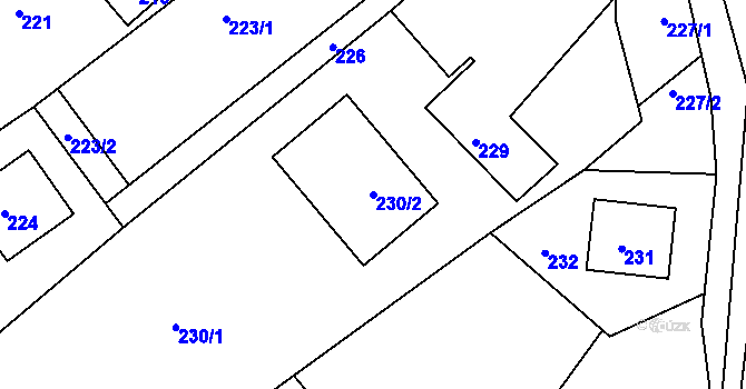 Parcela st. 230/2 v KÚ Sychotín, Katastrální mapa