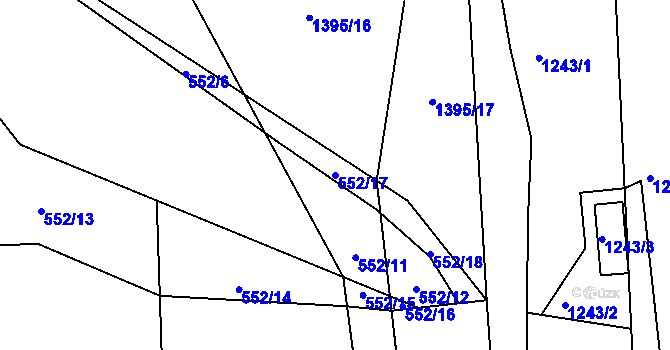 Parcela st. 552/17 v KÚ Sychotín, Katastrální mapa