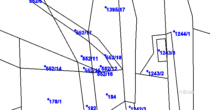 Parcela st. 552/18 v KÚ Sychotín, Katastrální mapa