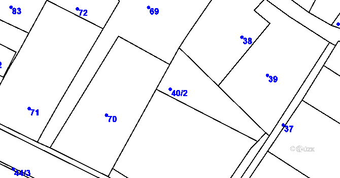 Parcela st. 40/2 v KÚ Újezd u Kunštátu, Katastrální mapa