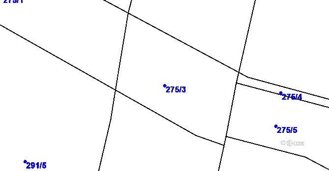 Parcela st. 275/3 v KÚ Újezd u Kunštátu, Katastrální mapa