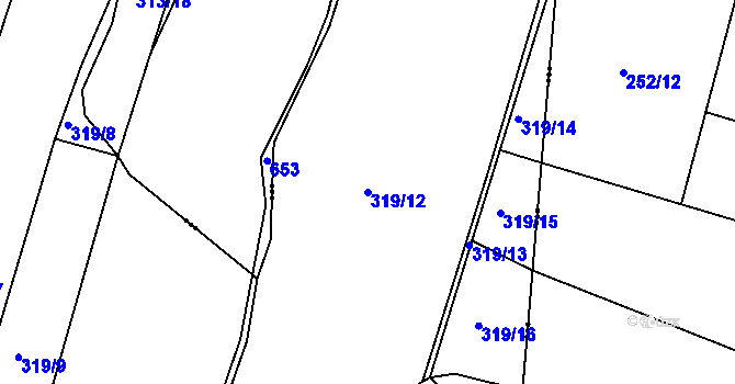 Parcela st. 319/12 v KÚ Újezd u Kunštátu, Katastrální mapa