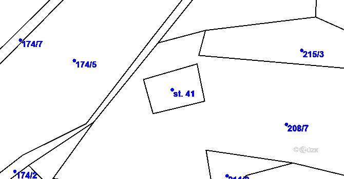 Parcela st. 41 v KÚ Kunvald, Katastrální mapa