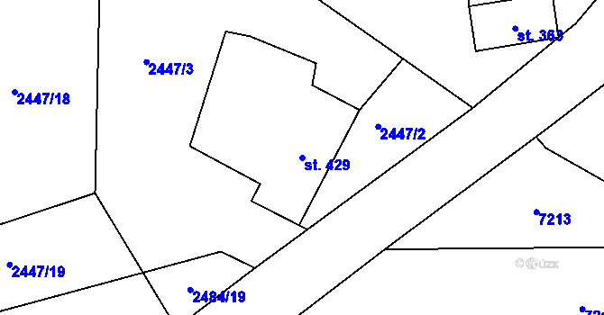Parcela st. 429 v KÚ Kunvald, Katastrální mapa