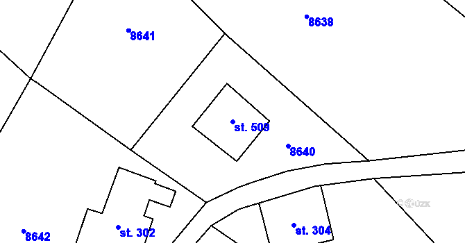 Parcela st. 509 v KÚ Kunvald, Katastrální mapa