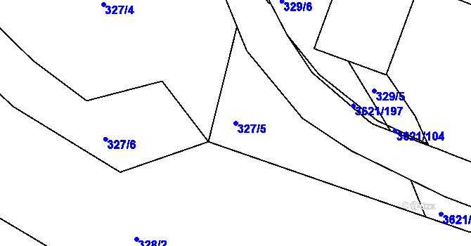 Parcela st. 327/5 v KÚ Kunvald, Katastrální mapa